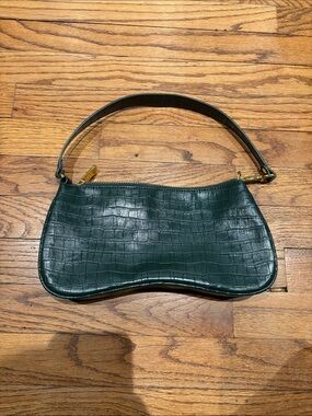JW PEI Eva Shoulder Handbag - Dark Green Croc